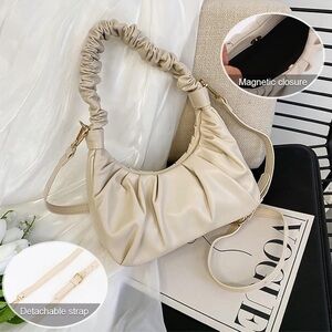 Nwt Efeimoua Ruched Shoulder Dumpling Bag